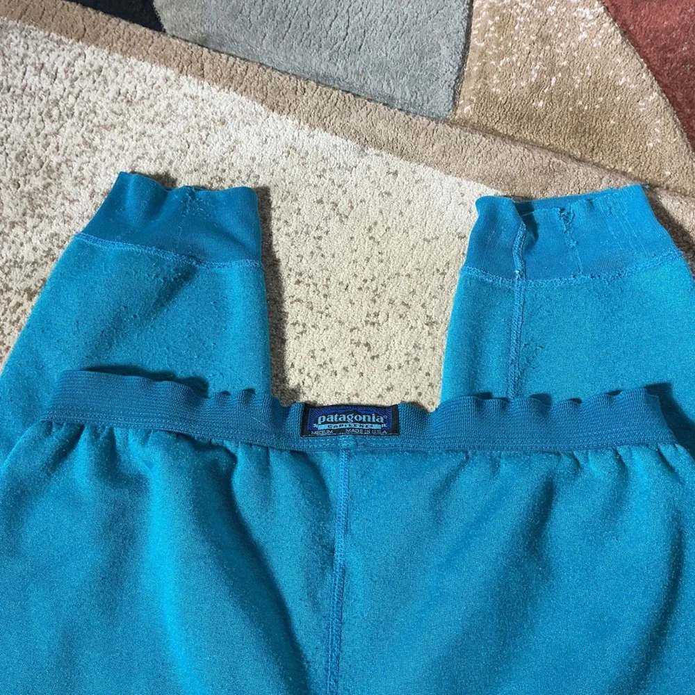 Patagonia‎ Capilene Mens Thermal Base Layer Pants Blue Medium Vintage USA